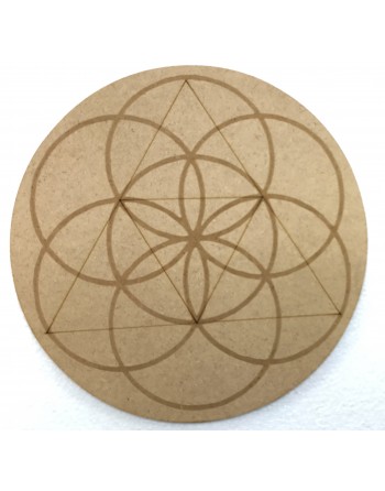 Flower of Life Crystal Grid Plate (10 Inch Approx) (6 Inch App)