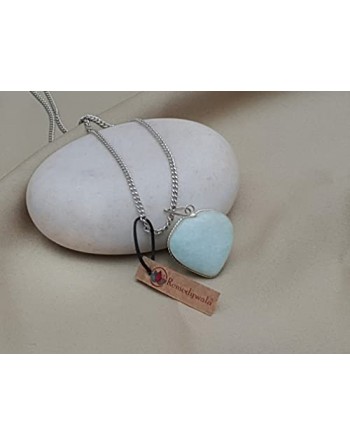 Amazonite Heart Shape Pendant, Amazonite Pendant, Blue Amazonite